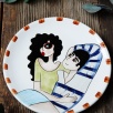 Handcraft Design Tile Plate Medium Size Lovers