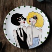 Handcraft Design Tile Plate Medium Size Surprised