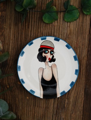 Handcraft Design Tile Plate Small Size Excited