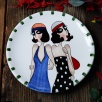 Handcraft Design Tile Plate Medium Size Summer Time