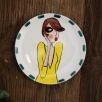 Handcraft Design Tile Plate Small Size Waiting for You