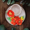 Handmade Design Orange Flowers Ceramic Turkish Coffee Set
