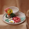 Handmade Design Flowers Ceramic Turkish Coffee Set