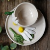 Handmade Flowered Desing Ceramic Turkish Coffee Set