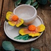 Handmade Design Big Flowers Ceramic Turkish Coffee Set