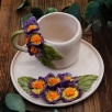 Handmade Design Ceramic Mug Set with Flower