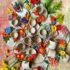 Handmade Design Flowers Ceramic Turkish Coffee Set