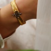 Handmade Gold Plated Brass Bracelet Snake Detailed