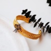 Handmade Gold Plated Brass Bracelet Snake Detailed
