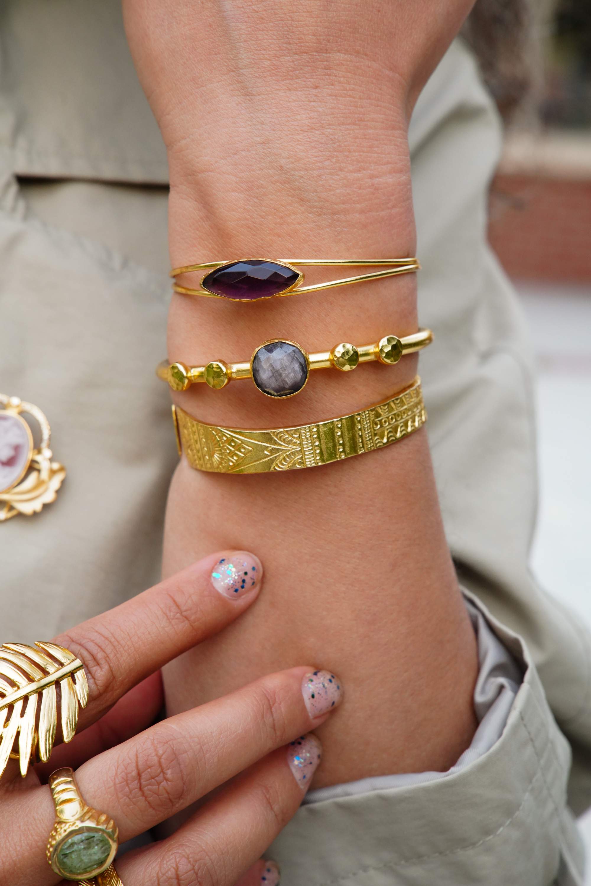 El Yapımı Altın Kaplama Pirinç Bileklik