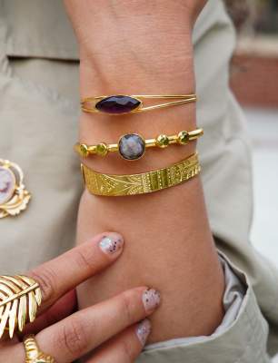 El Yapımı Altın Kaplama Pirinç Bileklik