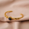 Handmade Gold Plated Brass Bracelet Labradorite Detailed