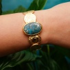 Handmade Gold Plated Brass Bracelet Turquoise Stone