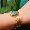 Handmade Gold Plated Brass Bracelet Turquoise Stone