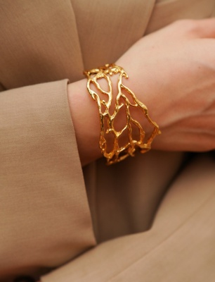 Handmade Gold Plated Brass Bracelet