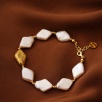 Handmade Design Gold Plated Silver Bracelet with Pearl