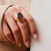 Handmade Design Gold Plated Brass Ring With Ancient Coin Design
