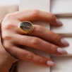 Handmade Design Gold Plated Brass Ring With Ancient Coin Design