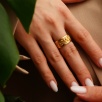 Handmade Design Gold Plated Brass Ring