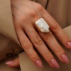 Handmade Desing Silver Ring with Baroque Pearl