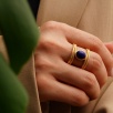 Handmade Design Sterling Silver Ring With Chrysoprase and Labradorite Stone