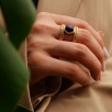 Handmade Design Sterling Silver Ring With Chrysoprase and Labradorite Stone