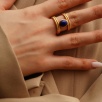 Handmade Design Sterling Silver Ring With Chrysoprase and Labradorite Stone