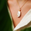 Handmade Design Ballerina Silver Necklace With Gold Plated Pearl
