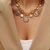 Handmade Design Gold Plated Brass Necklace With Coin Desing