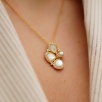 Handmade Design Mother of Pearl Stone Silver Necklace