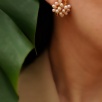 Handmade Design Gold Plated Silver Earrings with Pearl