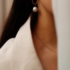 Handmade Design Pearl Gold Plated Silver Earrings