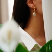 Handmade Design Gold Plated Silver Pearl Earrings
