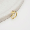 Handmade Design Gold Plated Brass Ring with Moon Stone