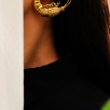 Handmade Design Gold Plated Brass Earrings with Shrimp Design
