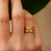 Handmade Gold Plated Brass Ring