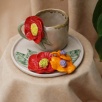 Handmade Design  Flower Ceramic Mug Set