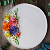 Handmade Flower Design Large Size Ceramic Plate