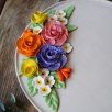 Handmade Flower Design Large Size Ceramic Plate