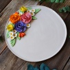 Handmade Flower Design Large Size Ceramic Plate