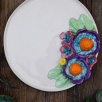 Handmade Design  Flower Ceramic Large Size Plate