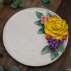 Handmade Design Yellow Flower Ceramic Large Size Plate