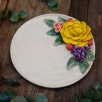 Handmade Design Yellow Flower Ceramic Large Size Plate