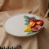 Handmade Design Red Flower Ceramic Plate