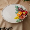 Handmade Design Red Flower Ceramic Plate