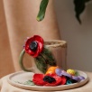 Handmade Poppy Flower Flower Design Ceramic Mug Set