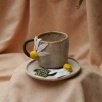 Handmade Design Ceramic Mug Set With Daisy