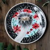 Handmade Design Tile Ostrich Plate