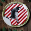 Handmade Design Tile Plate Crow