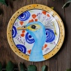 Handmade Design Tile Plate Peacock